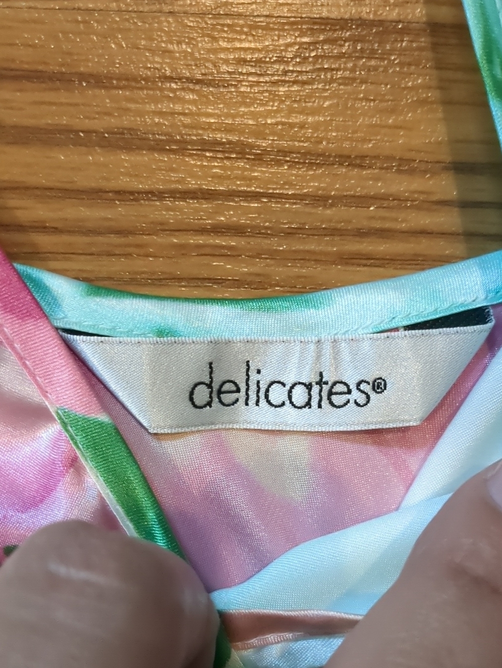 NWT Vintage Delicates Pastel Floral Asymmetric Ruffle Slip Dress - Picture 4 of 7
